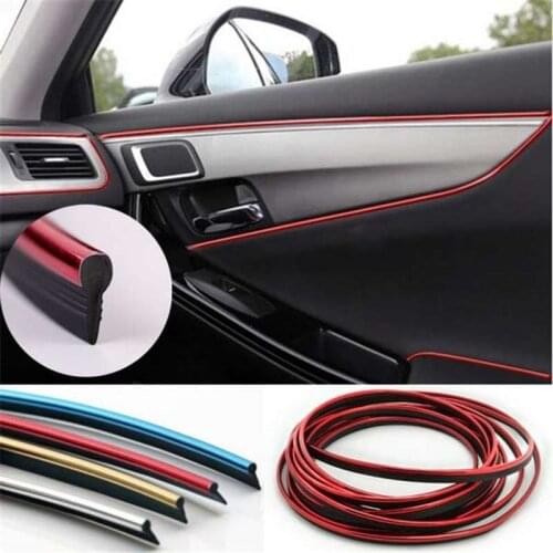 5M Universal Car Moulding Decoration DIY Flexible Strips Interior Auto Mouldings Car Cover Trim Dashboard Door Edgein Styling