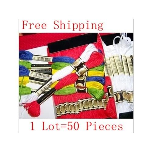 High Quality Similar DMC Cross Stitch Cotton Thread Yarn Floss Wire 1 Lot= 50Pieces Free Shipping