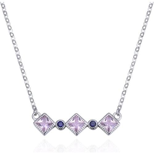 YJAX002275 New Fashion Retro Temperament Ladies Necklace S925 Sterling Silver Studded Zircon Pendant Necklace
