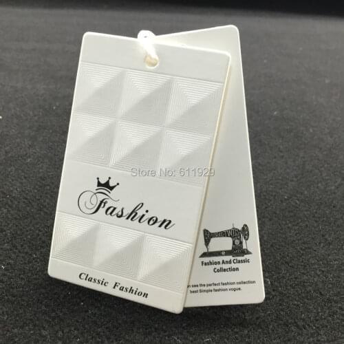 Customized clothing embossed cardboard tag/garment paper tag printing/clothing label/trademark/logo/main label 1000 pcs a lot