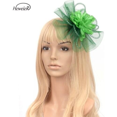 Handmade Fascinator Flower Mesh Netting Hair Clip Hoop Cocktail Races Wedding Party Bride Women Hairpiece Headwear Accessory