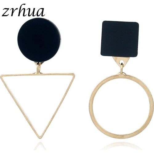 ZRHUA Stylish Hollow Design Drop Earrings for Women Fashion Jewelry Accessories Geometric Pendant Earrings female Bijoux