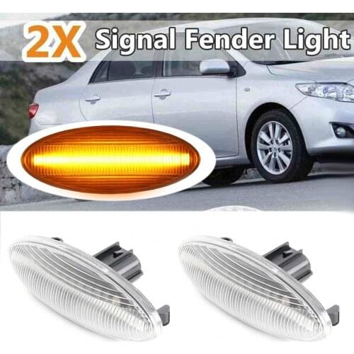 2Pcs Dynamic LED Side Marker fender Lights 12V Flowing Turn Signal Light Side Repeater Lamp Blinker for TOYOTA YARIS 12 RAV4 1