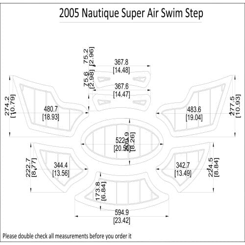 2005 Nautique Super Air Swim Step Pad Boat EVA Teak Decking 1/4" 6mm
