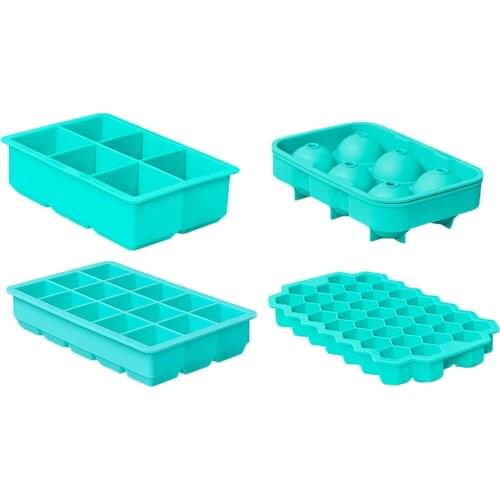 4pcs/set Silicone Ice Cream Mould Diy Mold Ice Cube Tray Popsicle Barrel Dessert Ice Cream Mold for Whisky Cocktails Juice Decor