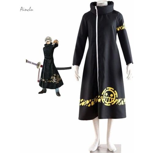 Ainclu Customize for adults and kids Free Shipping Popular Anime Black One Piece Trafalgar Law Adult Halloween Cosplay Costume