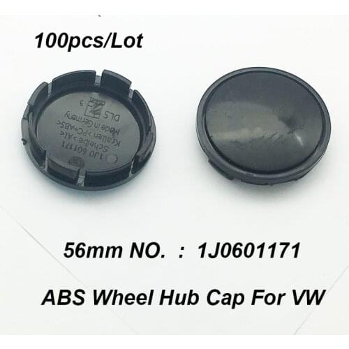 100pcs Car Wheel Rim Accessory Wheel Hub Cap 56MM 2.2INCH ABS Black/blue 1J0601171 For vw Passat B6 B7 CC MK5 MK6 Tiguan