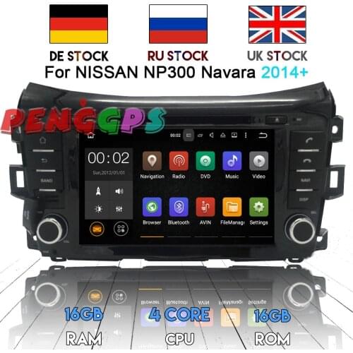 Car GPS Navigation DVD Player Radio pure Android 7.1 8.0 For NISSAN NP300 Navara 2014-2018 Car Stereo Headunit SatNav Multimedia