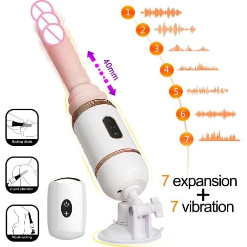 Wireless Remote Control Vibrators Automatic Sex Machine Telescopic Dildo G-Spot Clitoris Stimulator Toys For Women Masturbation