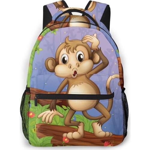 2021 Travel Backpacks Monkey Playing Garden Girl Backpack For Women Large Capacity School Bag For Teenage