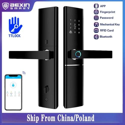 Biometric Fingerprint Lock Electronic Security Door Lock Smart Bluetooth app WiFi Password IC Card Key Knob locks