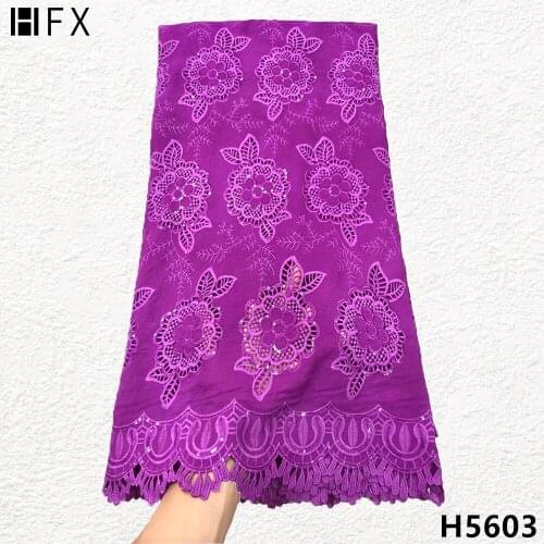 HFX Latest 2021 African Lace Fabric Chiffon Lace With Cord Lace French Lace Fabric Nigerian Lace Guipure Lace For Dress X5603