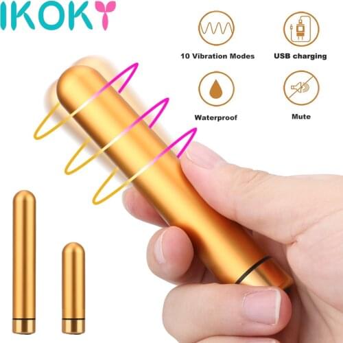 IKOKY 10 Frequency AV Stick Mini Bullet Vibrator Adult Sex Toys for Women G-spot Clitoris Stimulator Dildo Vibrators
