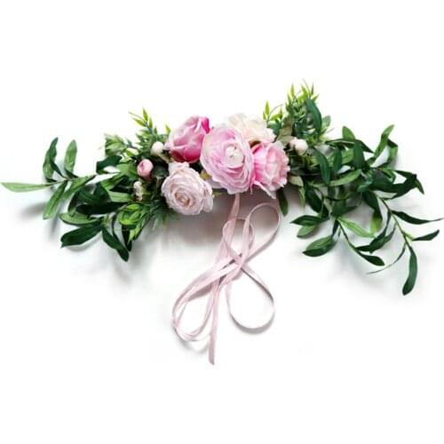 Simulation Lintel Flower Back Chair Wreath Wall Decoration Champagne Wedding Pink Red Forest Department Door Artificial Garland
