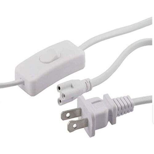 50X EU US Plug Switch Cable for T5 T8 LED Tube Three Hole integrated tube connector EU Power Supply Charger Wire Connection Line