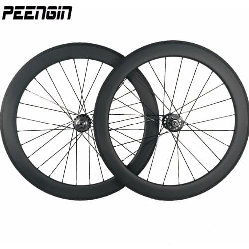 23mm width 60mm ruedas de carbono Clincher track wheels single speed wheelset with Aero FJH / Pillar PSR1423 and sapim CX spokes