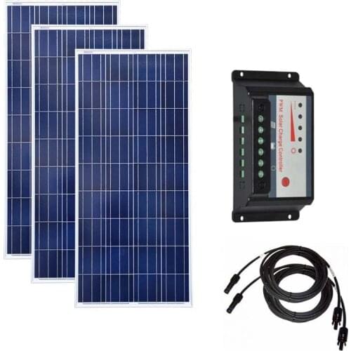 Solar Panel Kit 150w 300W 450W Solar Battery Solar Charge Controller 12v/24v 30A PWM Caravan Car Camping Boat Marine Yacht Light