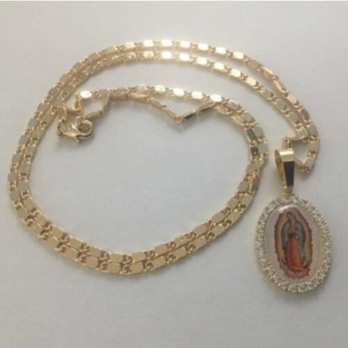 Our Lady of Guadalupe Pendant with Mens and Womens Necklaces and Womens Fine Jewelry