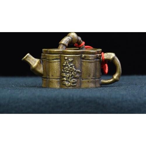 Small Copper Pot Flower Shaped Small Teapot Small Water Drop Inkstone Home Decoration Lucky Gift Collection