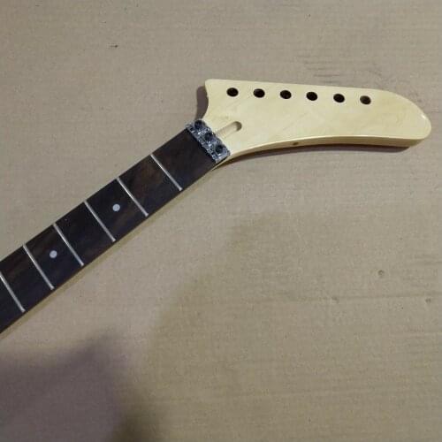 Maple 22 fret electric guitar neck parts banana headstock Floyd Rose Locking nut