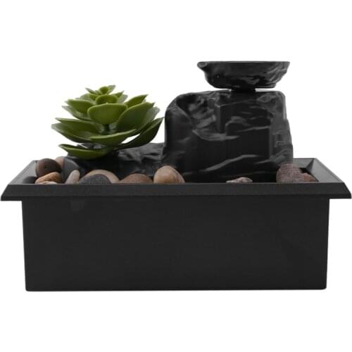 Desktop USB Water Fountain Ornament Crafts for Indoor Home Office Table Decoration Living Room Home Decoration Basin