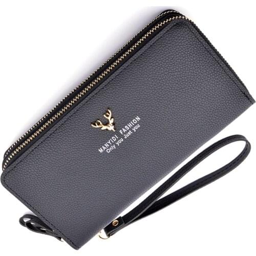 New Ladies Wallet Women Long Double Zipper Mobile Phone Bag Fashion Simple Large-capacity Double-layer With Small Bag Purse