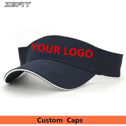 Wholesale Express Free shipping Custom Visors Printing Embroidery Logo Hollow Sun Hats Caps