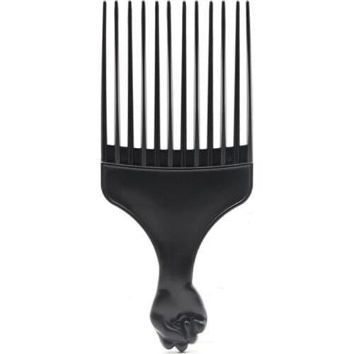 Professional Plastic Afro Comb Black Fist Pick Hair Comb Hairdressing Hair Styling Tools Barber Accessories Afro Fist Comb