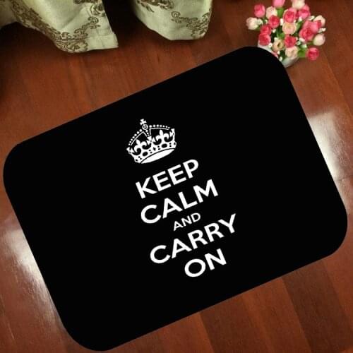 Mats Anti Slip Floor Mat Fashion keep calm and carry on cartoon Carpet Printed Pattern Carpet Rug for Bathroom Door Living Room
