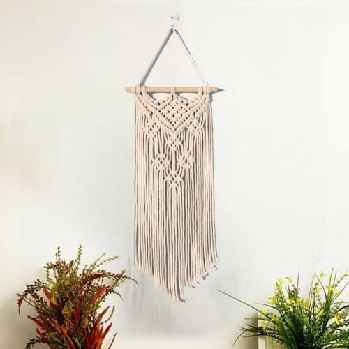 Hand-Woven Pendant Macrame Wall Hanging Boho Tapestry Bohemian Crafts Room Decoration Gorgeous Tapestry For Home Decor 25x73cm