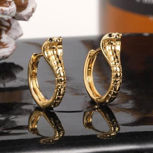 Egyptian Cobra Snake Earrings Gold Punk Earring For Women Fashion Jewelry Men Egypt Puck Rock Style Accessories Halloween Gift