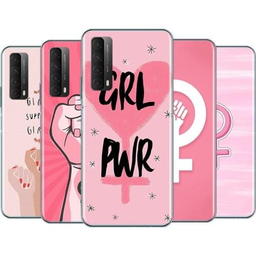 Girl Power Feminist Silicone Cover For Huawei Y7P Y5P Y9A Y8S Y9S Y6S Y9 Y7 Y6 Y5 Prime PRO Lite 2019 2018 2017 Phone Case
