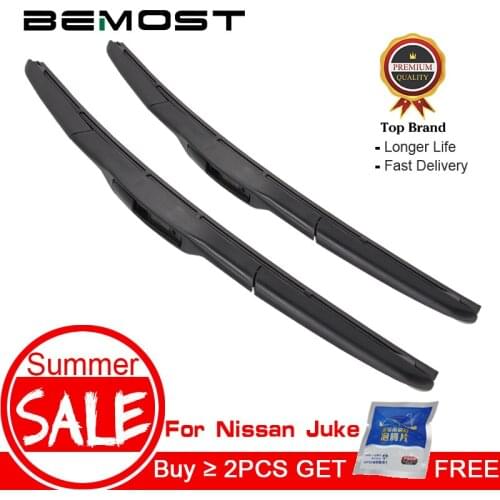 BEMOST Car Windscreen Wiper Blades Natural Rubber For Nissan Juke 2010 2011 2012 2013 2014 2015 2016 2017 Fit U Hook Arm