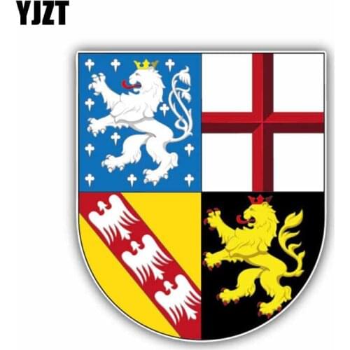 YJZT 10.3CM*12CM Creative Saartland State Coat Of Arms Germany Flag Car Sticker Decal 6-1403