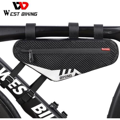 WEST BIKING Bicycle Bag Cycling Tube Front Frame Bags Repair Tools Bicycle Accessories MTB Triangle Bag Waterproof Reflective