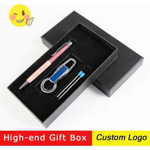 1set Exquisite Metal Crystal Pens Gift Rhinestone Ballpoint Pens Office Advertising Ballpoint Pen Custom LOGO Student Stationery