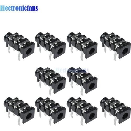 10Pcs 3.5mm 5Pin Stereo Headphone Audio Jack Earphone Socket