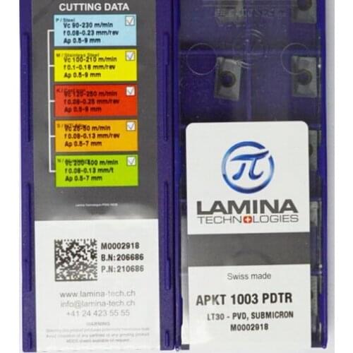 100PCS LAMINA APKT1003PDTR LT30 Cemented carbide inserts CNC milling insert The lathe tool
