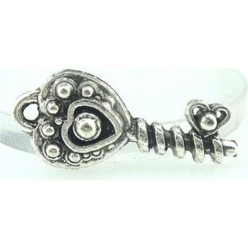 15pcs 15729 Antique Silver 30*13*4mm Heart Key Charms Pendant For Jewelry Making Bracelet Vintage Accessories
