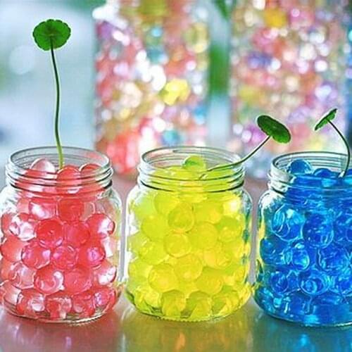200 pcs Colorful Funny Hydrogel Pearl Shaped Big Green bonsai plant Crystal Soil Water Beads Mud Grow Ball Home Decoration
