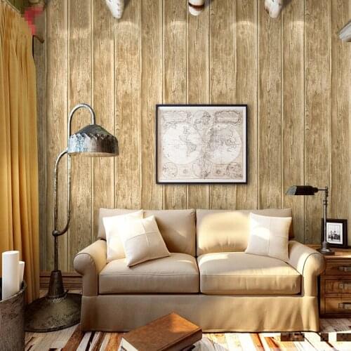 3D Stereoscopic Retro Nostalgic Imitation Wood Grain Wallpaper Living Room Restaurant Clothing Store Cafe Barber Shop Wall paper