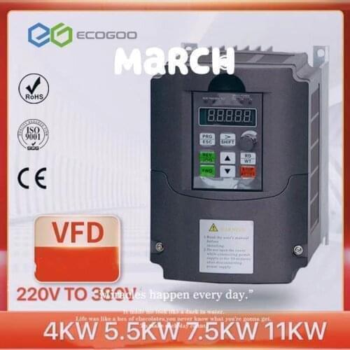 4KW/5.5KW 220v single phase input to 380v 3 phase output AC Frequency Inverter & Converter ac drives /frequency converter VFD