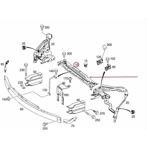 Car Water tank frame Water tank upper beam Water tank bracket Suitable for C350mer ced es-be nz2011-2013 Upper guard Gantry