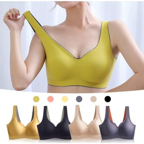 Seamless 5D Wirefree Memory Bra Push Up Padded Deep V Bra Underwear For Women Fitness Sports Bras No Rims Sexy Lingeries