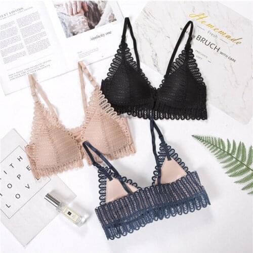 High Quality Lace Bras For Women Bralette Wireless Bralette Sexy Lingerie Adjusted Comfort Breathable Backless Brassiere