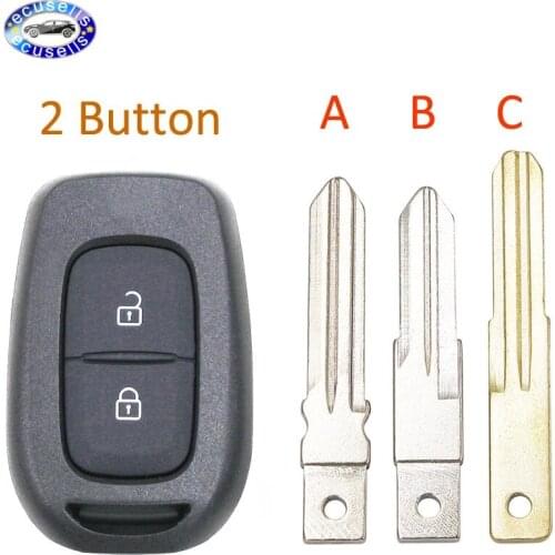 2 Button Remote Car Key Shell Case Fob for Renault Duster Dokker Trafic Master 2013-2017 VAC102 blade HU137