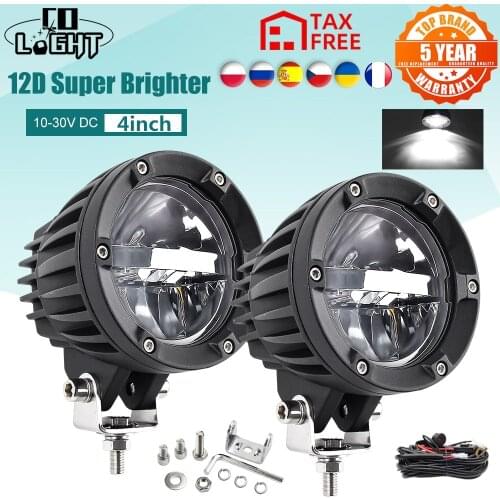CO LIGHT 12D 4" Led Work Light 12V 24V Hi/Lo Beam 6000K 3500K For Car 4x4 Off road Motorcycle Uaz ATV SUV Trucks Barra Fog Lamp