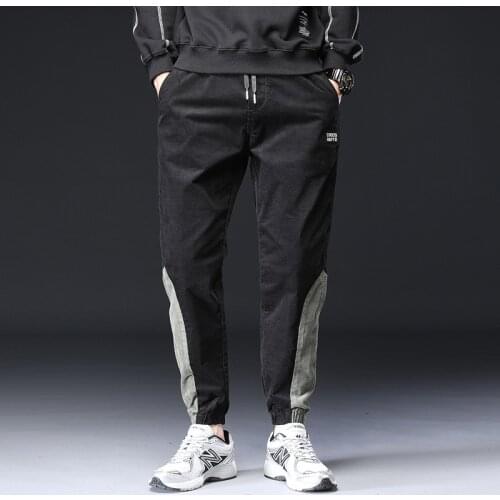 Autumn Newly Men Jeans Spliced Designer Fashion Streetwear Hip Hop Jogger Wide Leg Trousers Casual Corduroy Cargo Pants Overalls