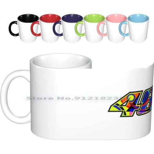 Number 46 Soleluna Ceramic Mugs Coffee Cups Milk Tea Mug Helmet Motorbike Motorcycle Racing Racer Bike Enthusiast Moto Race