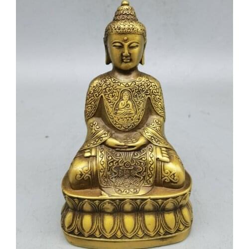 China brass archaize Sakyamuni Buddha crafts statue